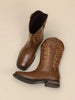 Men's  Western  Cowboy Boots Slip On Boots With Chic Embroidered Durable Short Retro Country Square Toe Boot
